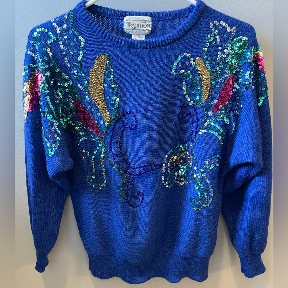 Tradition Vintage Sequined Sweater - Picture 1 of 4